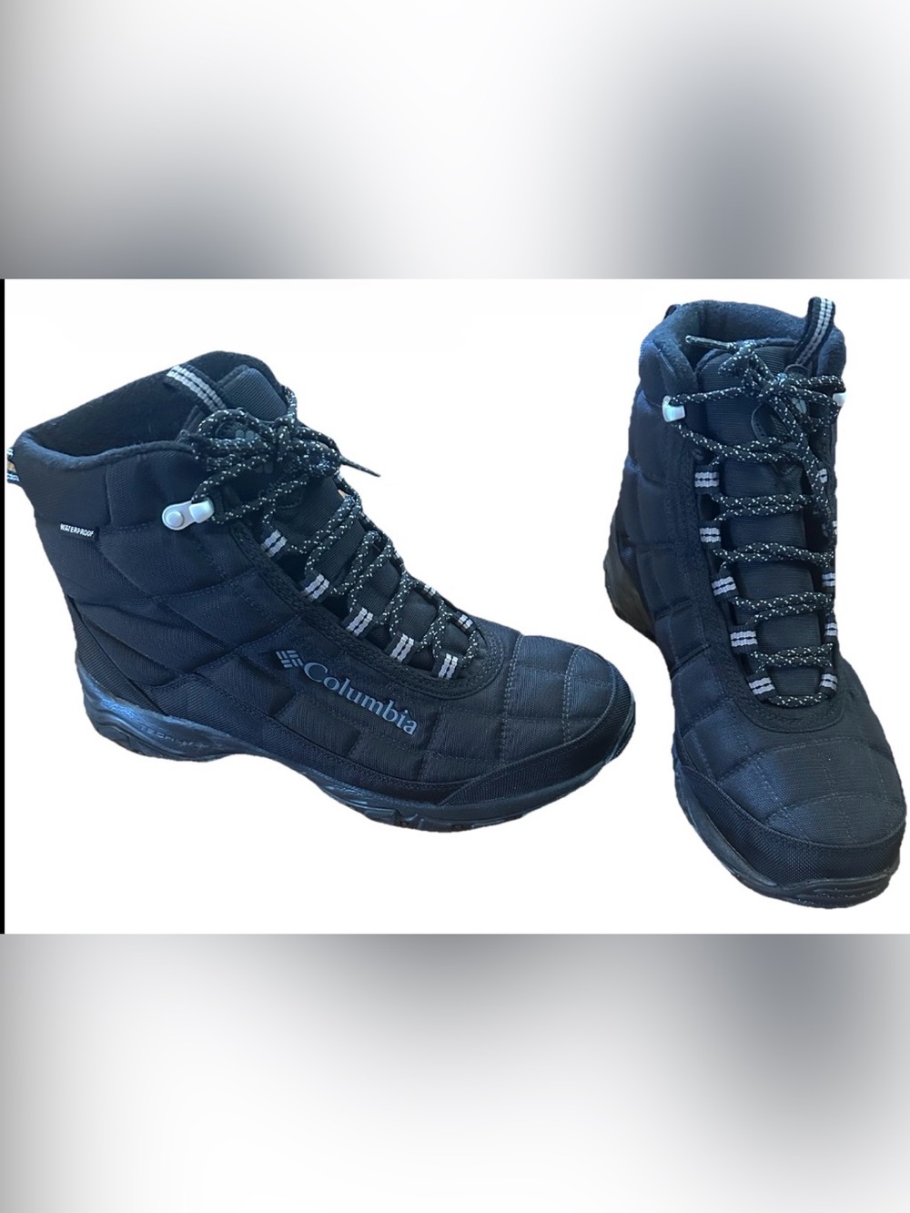 Columbia Firecamp Black Techlite Waterproof Omni-Grip  Lace Boot Men’s Size 10